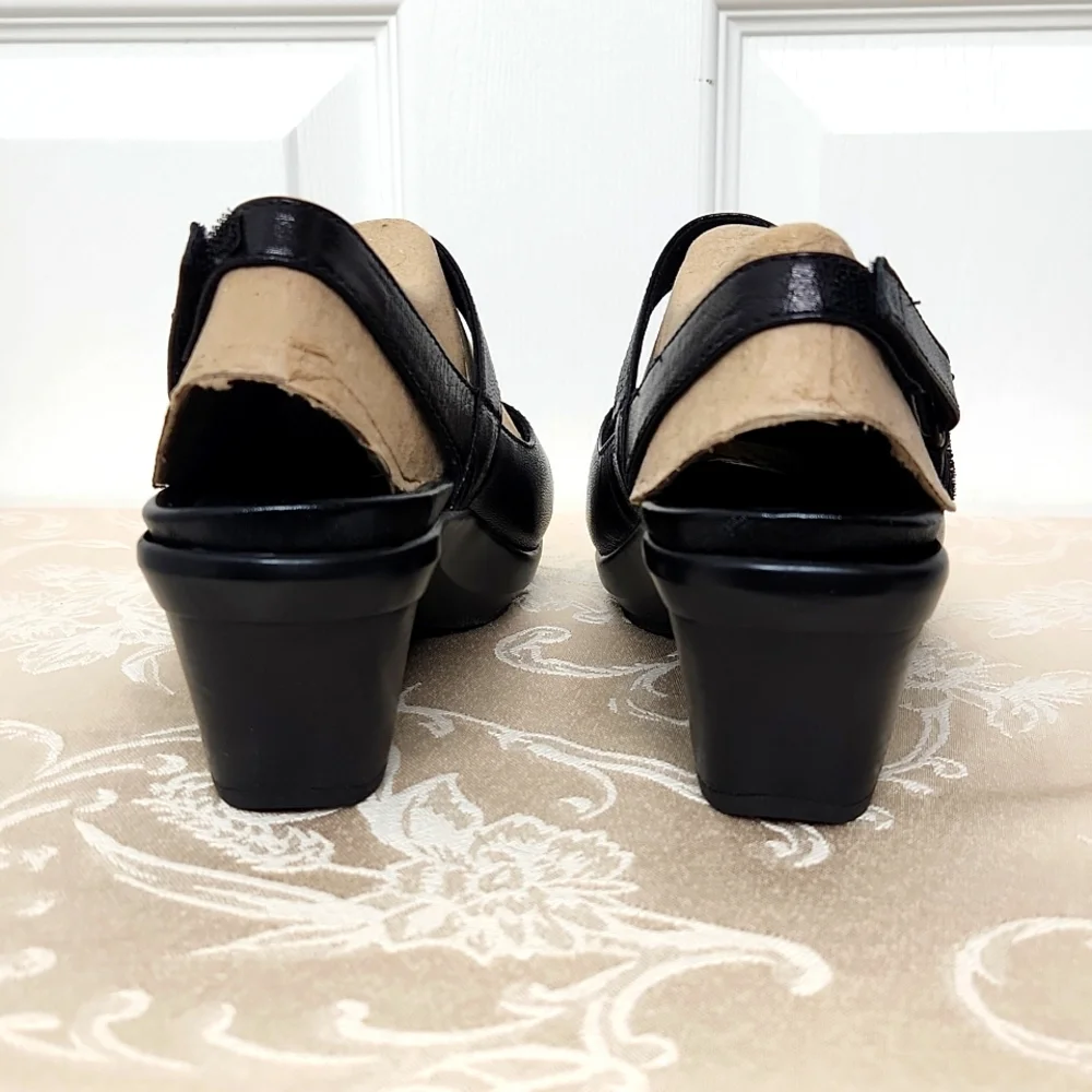 Aravon New Balance Ava comfort strap black heel sandals size 6 strappy maryjane